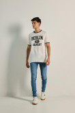 Camiseta college de Berlín unicolor con manga corta