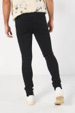 Jean súper skinny ceñido negro con tiro bajo y bolsillos