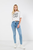 Jean Jegging tiro alto azul claro