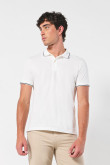 Camiseta unicolor tipo polo manga corta con botones