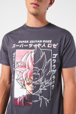 Camiseta manga corta con estampado en frente de Dragon Ball Super