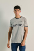 Camiseta de contrastes con estampado de London