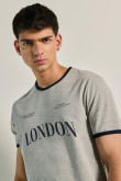 Camiseta de contrastes con estampado de London