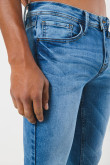 Jean tiro bajo súper skinny azul claro con ajuste ceñido