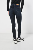 Jean jegging ajustado azul intenso con súper tiro alto