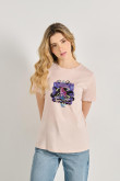 Camiseta manga corta unicolor con estampado de Ariel