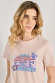 Camiseta unicolor cuello redondo con diseño de Cenicienta