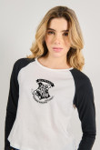 Camiseta unicolor de Harry Potter con manga ranglan larga