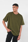 Camiseta manga corta oversize en tela texturizada para hombre.