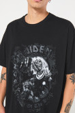 Camiseta manga corta con estampado en frente y espalda de Iron Maiden