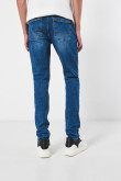 Jean ajustado skinny azul claro tiro bajo con cremallera