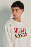 Sueter cuello redondo con estampado de Mickeys