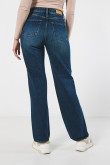 Jean azul oscuro 90´S con bota recta, tiro alto y bolsillos