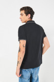 Camiseta unicolor tipo polo manga corta con botones