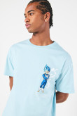 Camiseta manga corta azul con diseño de Dragon Ball Super