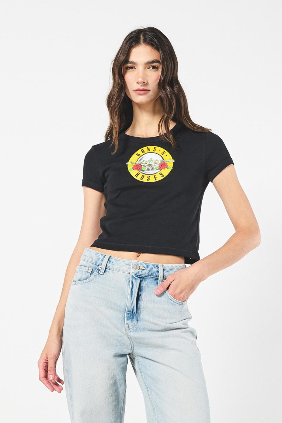 Camiseta en rib negra de Guns N´ Roses manga corta