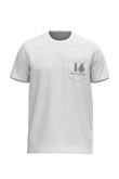 Camiseta college deportiva crema manga corta con bolsillo