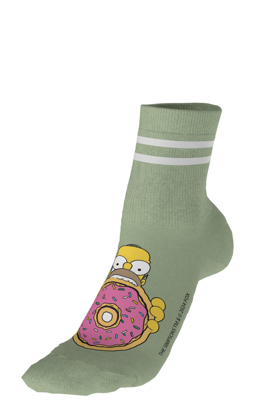 Medias verdes cortas con diseño en frente de Los Simpson