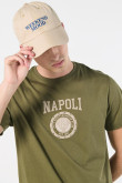 Camiseta verde oscura manga corta con arte college de Napoli