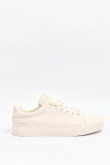 Tenis unicolores casuales con suela plana y texto estampado