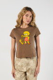 Camiseta en rib verde manga corta de Los Simpson