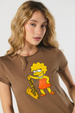 Camiseta en rib verde manga corta de Los Simpson
