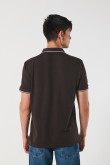 Camiseta unicolor tipo polo manga corta con botones