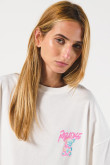 Camiseta femenina manga corta con estamado en frente y espalda