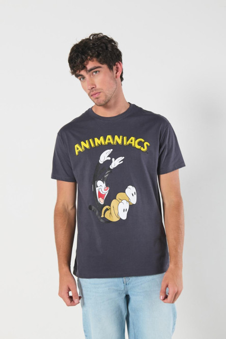 Camiseta de Animaniacs gris intensa con manga corta