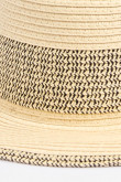 Sombrero fedora en color kaky con tejido en contraste.