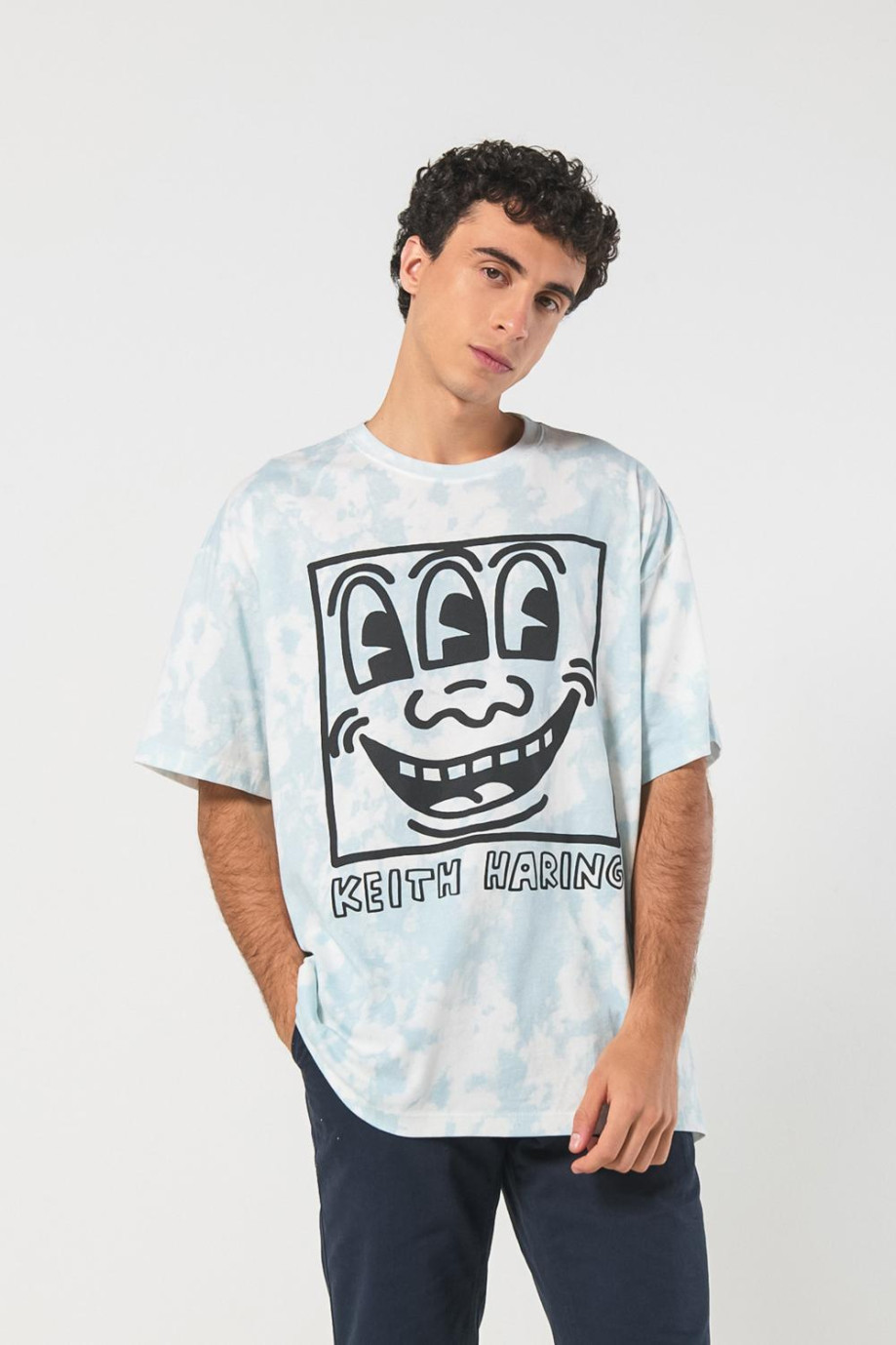 Camiseta manga corta con estampado en frente y espalda de Keith Haring