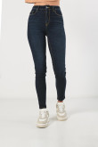 Jean azul jegging ajustado con tiro súper alto y bolsillos