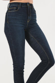 Jean azul jegging ajustado con tiro súper alto y bolsillos