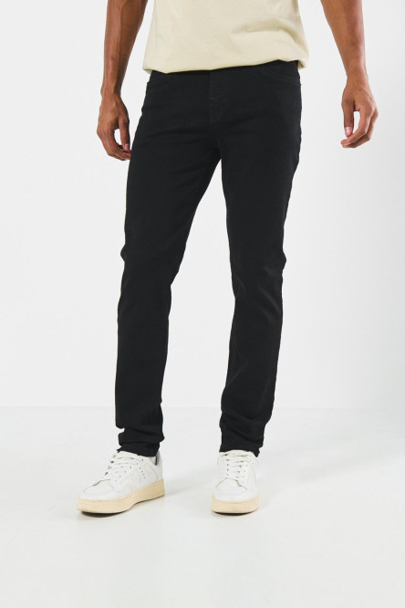 Jean negro skinny ceñido con tiro bajo y bolsillos