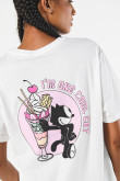 Camiseta de Félix el Gato crema clara con manga corta