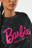 Camiseta negra tie dye de Barbie con manga corta