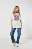 Camiseta de Keith Haring crema oversize con manga corta