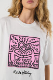 Camiseta de Keith Haring crema oversize con manga corta