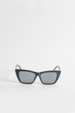 gafas de sol de estilo de cat eye recto con marco grueso en pasta