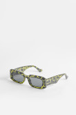 gafas de sol de marco rectangular  con estampado nacarado en verde oscuro