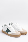 Tenis blancos tipo casuales con contrastes verdes