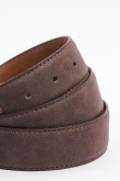 Cinturón café con sistema reversible y hebilla metálica