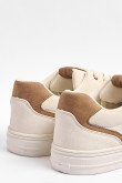 Tenis casuales unicolores con perforaciones y cordones