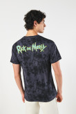 Camiseta tie dye gris de Rick and Morty cuello redondo