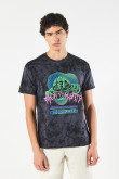 Camiseta tie dye gris de Rick and Morty cuello redondo