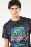 Camiseta tie dye gris de Rick and Morty cuello redondo