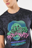 Camiseta tie dye gris de Rick and Morty cuello redondo