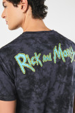 Camiseta tie dye gris de Rick and Morty cuello redondo