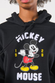 Buzo negro oversize con capota y arte de Mickey