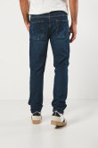 Jean azul oscuro slim ajustado con tiro bajo y cremallera